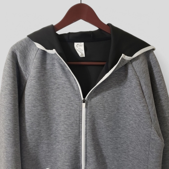 Zyia Active Gray Sport Pocket Hoodie Jacket XXXL Full Zip Outdoors Lightweight - Picture 2 of 13